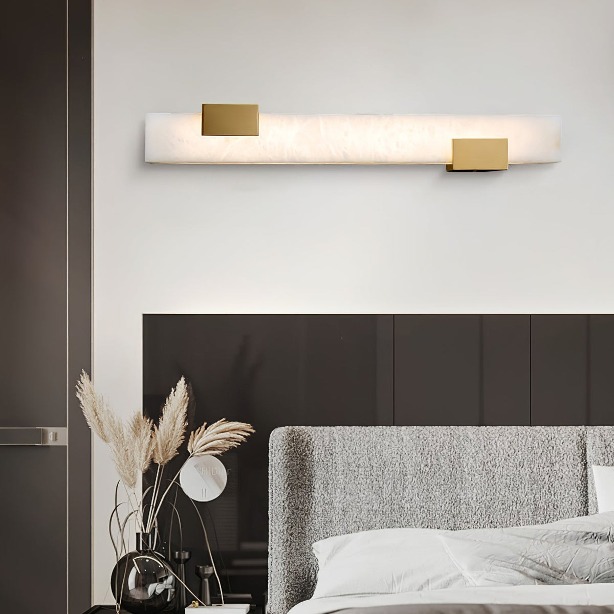 Eos lineare Wandleuchte aus Alabaster