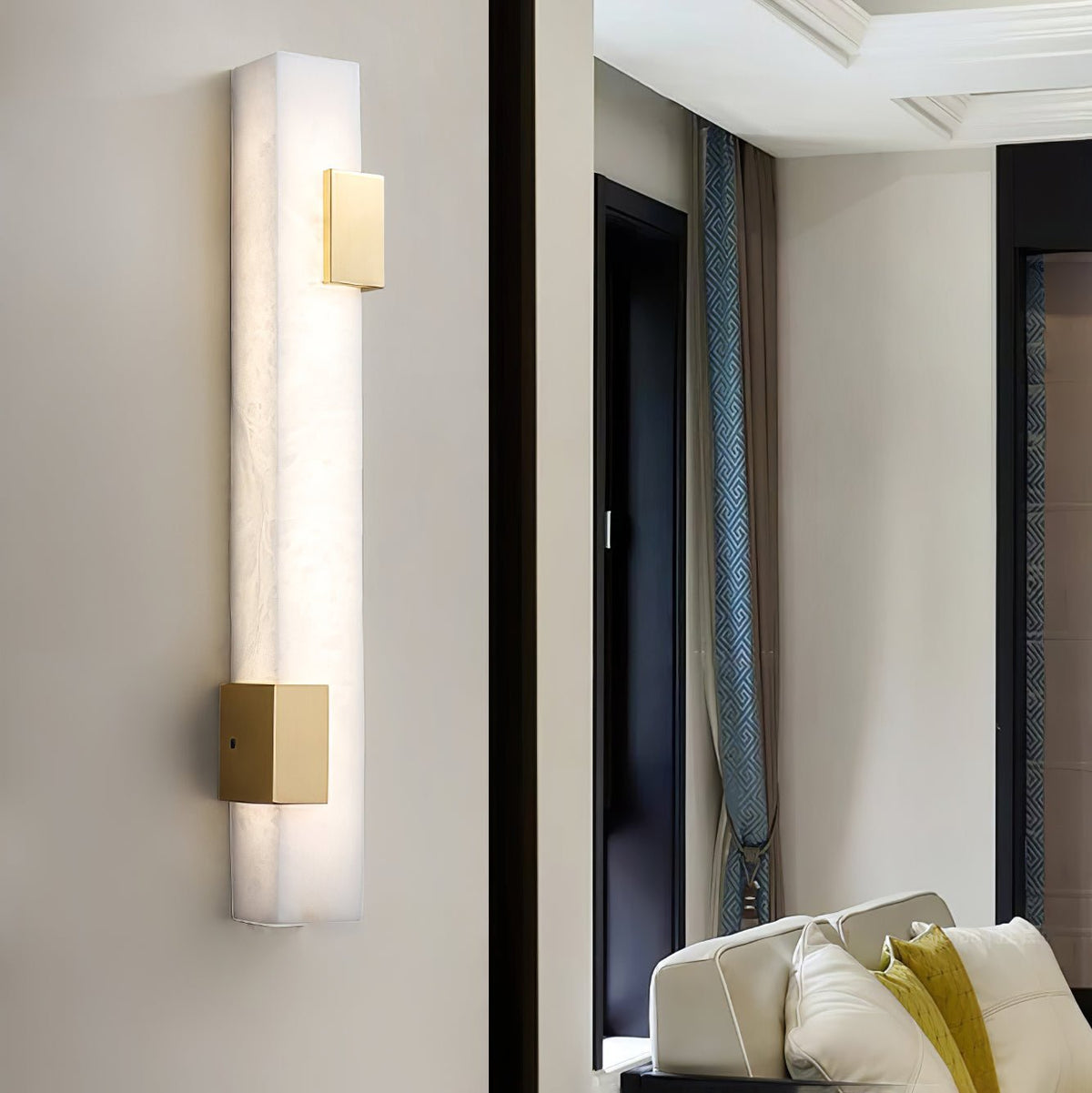 Eos lineare Wandleuchte aus Alabaster