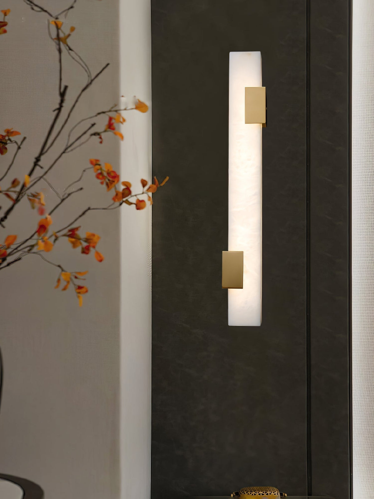 Eos lineare Wandleuchte aus Alabaster