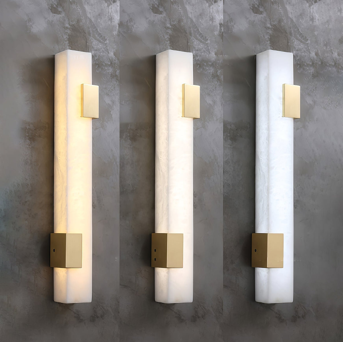 Eos lineare Wandleuchte aus Alabaster
