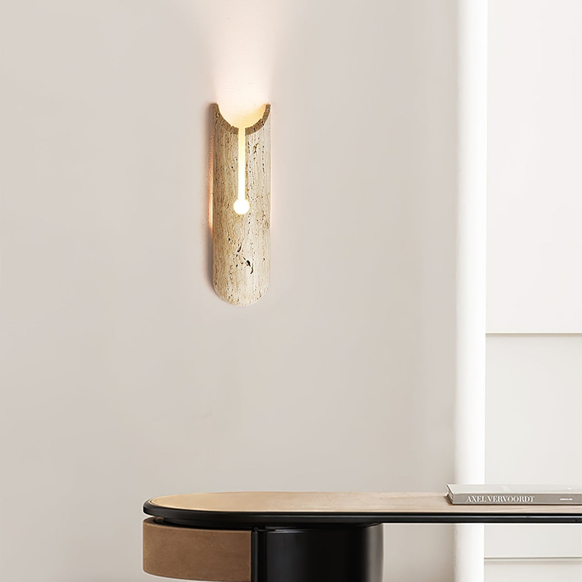 Norerette Rustic Gelber Travertin-Wandleuchte