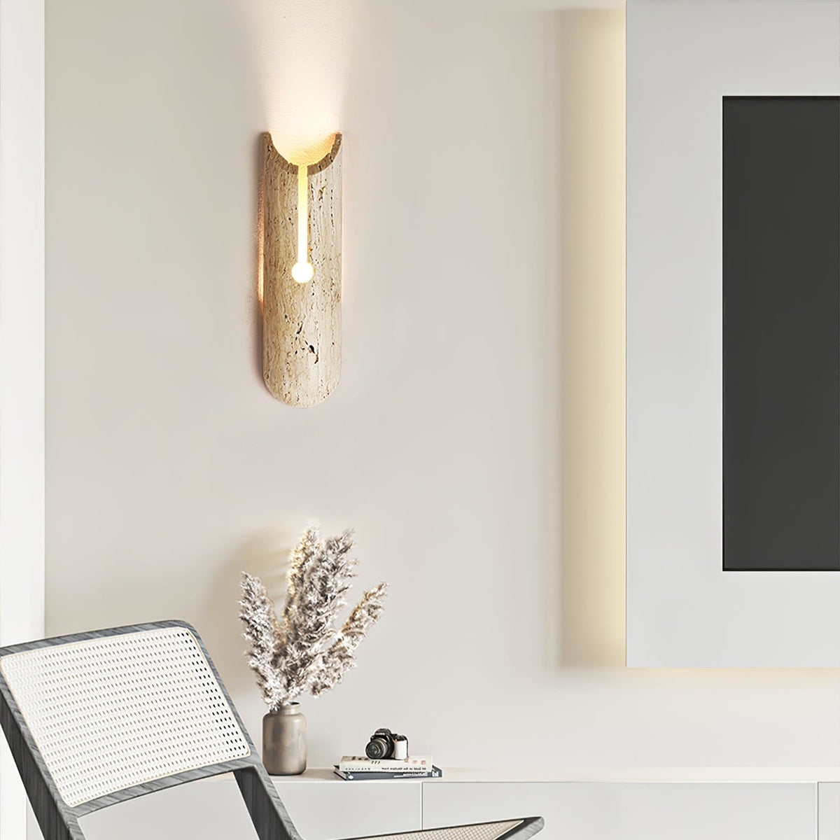 Norerette Rustic Gelber Travertin-Wandleuchte