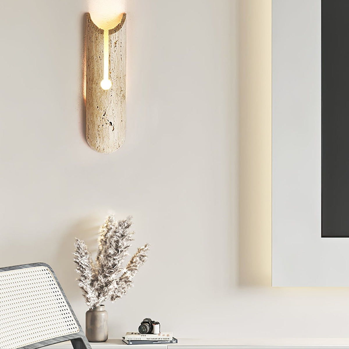 Norerette Rustic Gelber Travertin-Wandleuchte