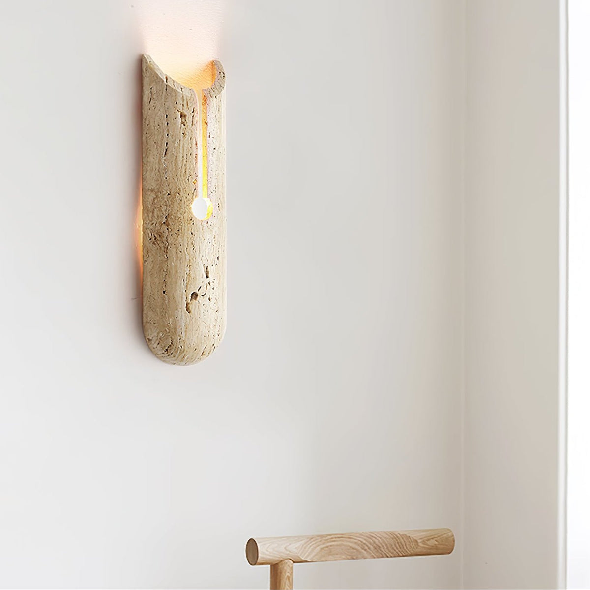 Norerette Rustic Gelber Travertin-Wandleuchte