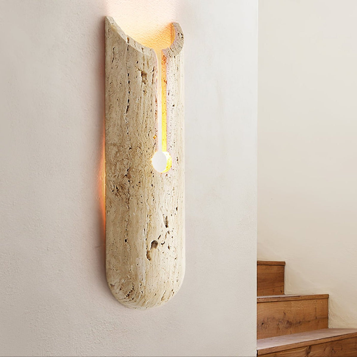 Norerette Rustic Gelber Travertin-Wandleuchte