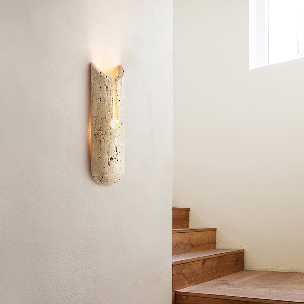 Norerette Rustic Gelber Travertin-Wandleuchte