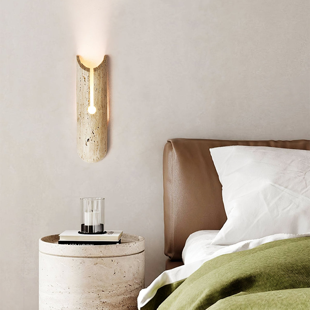Norerette Rustic Gelber Travertin-Wandleuchte