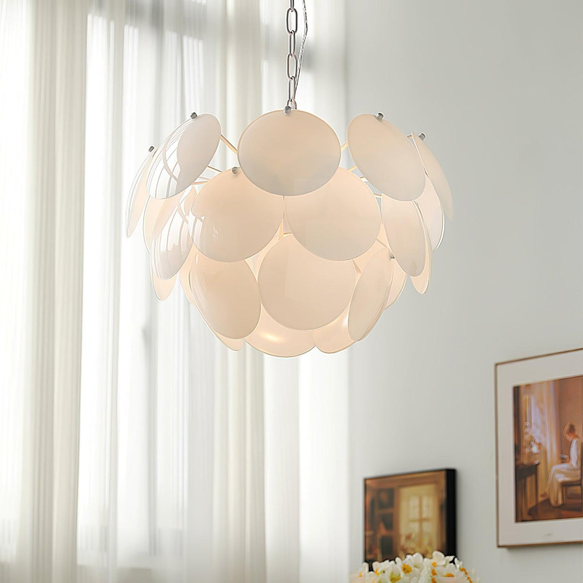 Sophia Kronleuchter aus Glas im minimalistischen Stil