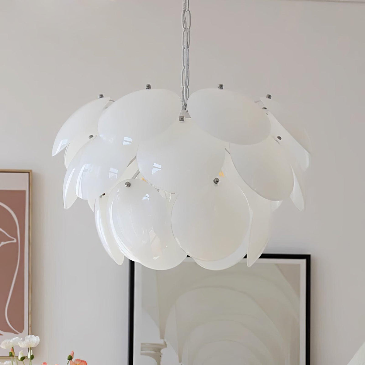 Sophia Kronleuchter aus Glas im minimalistischen Stil
