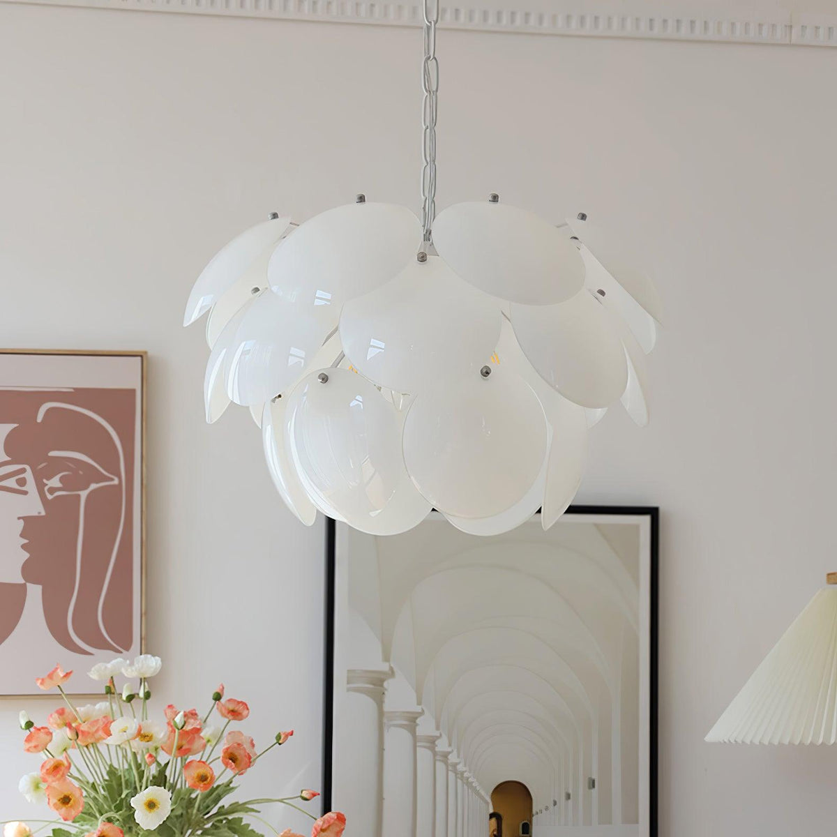 Sophia Kronleuchter aus Glas im minimalistischen Stil