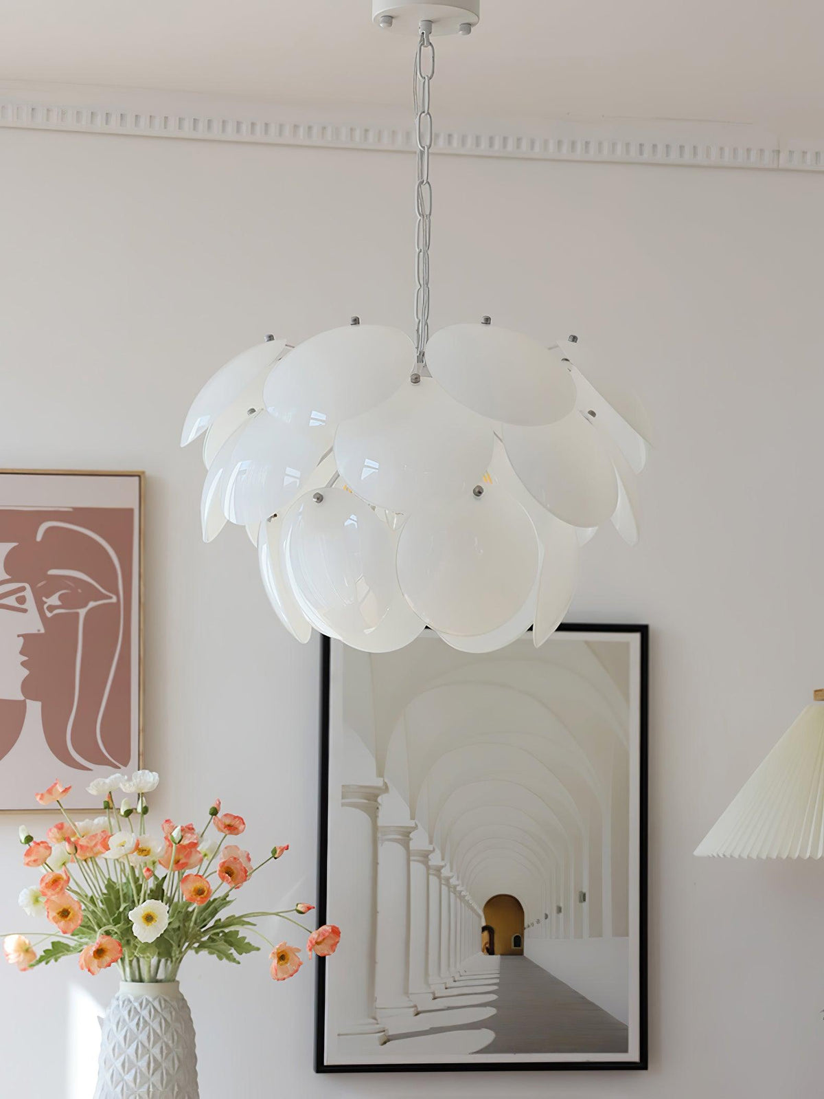 Sophia Kronleuchter aus Glas im minimalistischen Stil