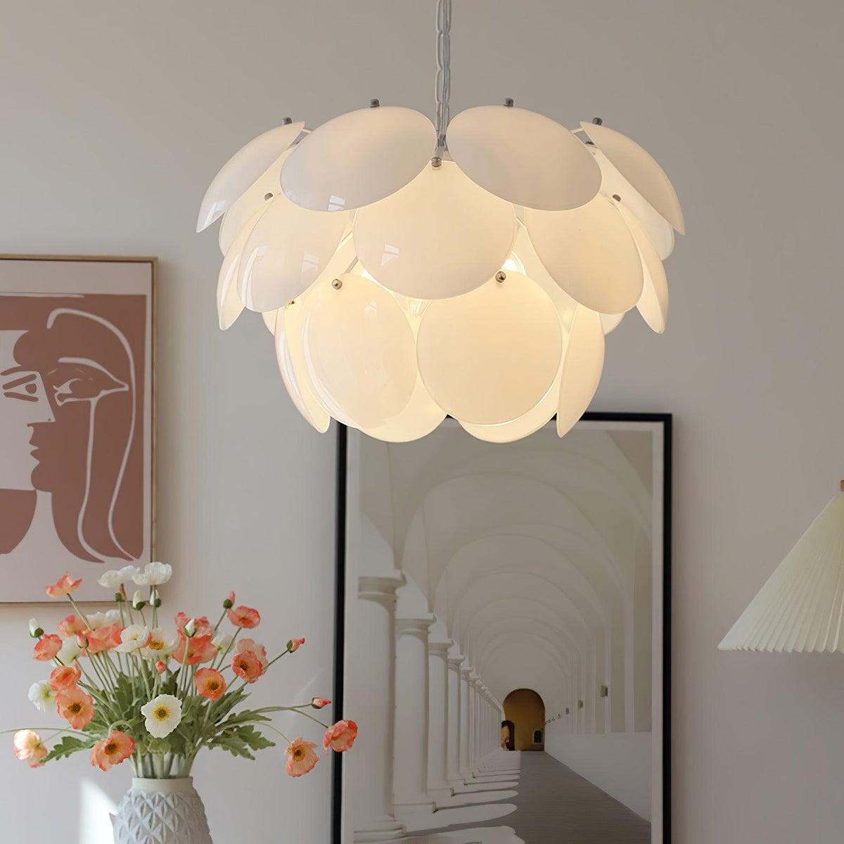 Sophia Kronleuchter aus Glas im minimalistischen Stil