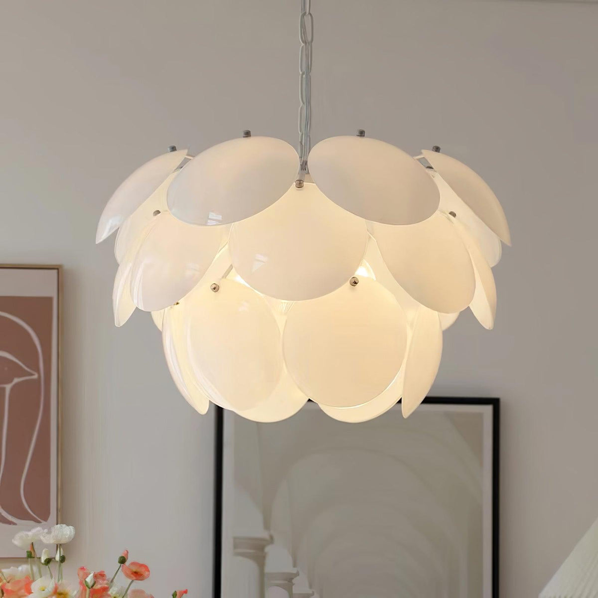 Sophia Kronleuchter aus Glas im minimalistischen Stil