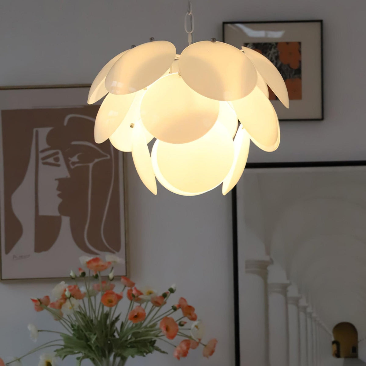 Sophia Kronleuchter aus Glas im minimalistischen Stil