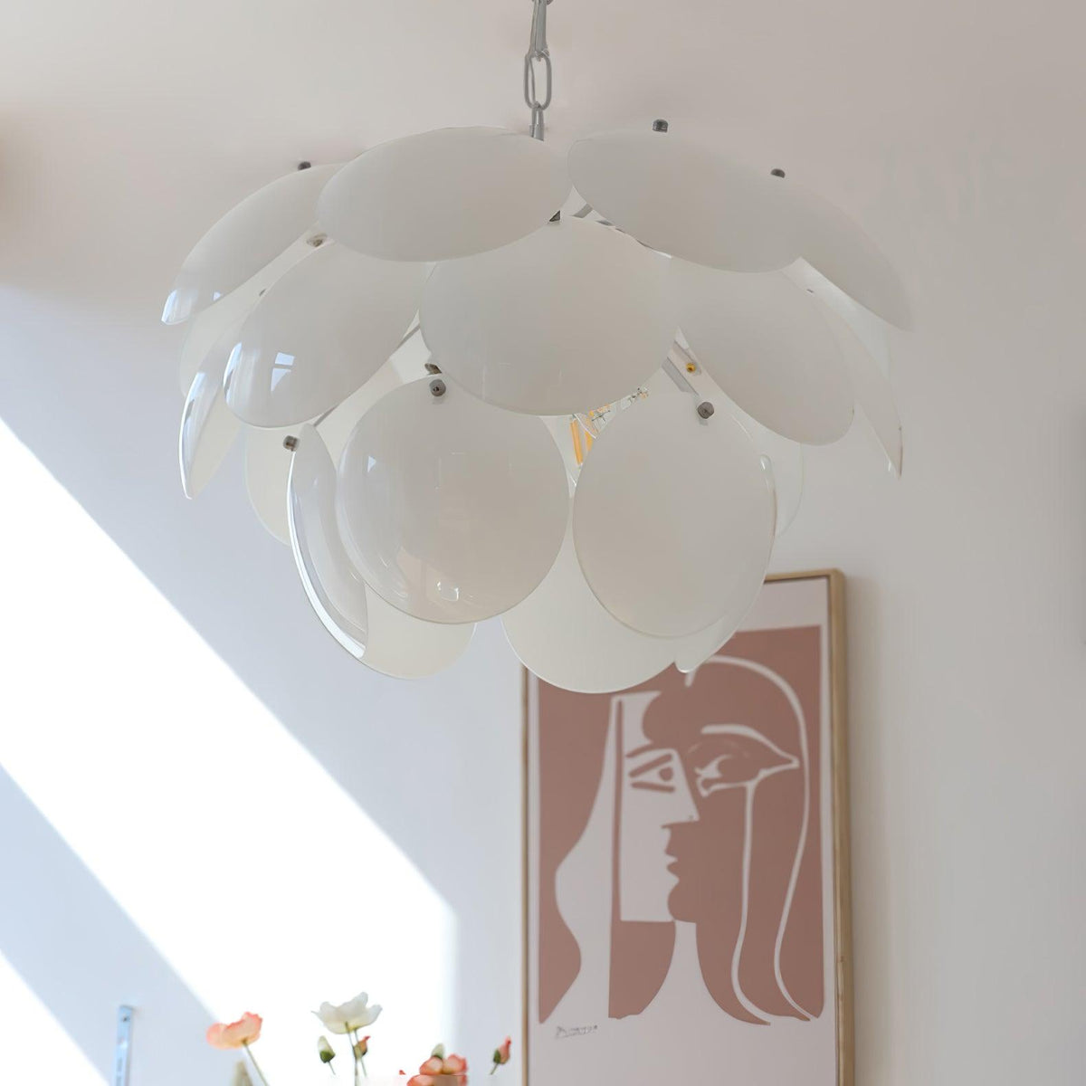 Sophia Kronleuchter aus Glas im minimalistischen Stil