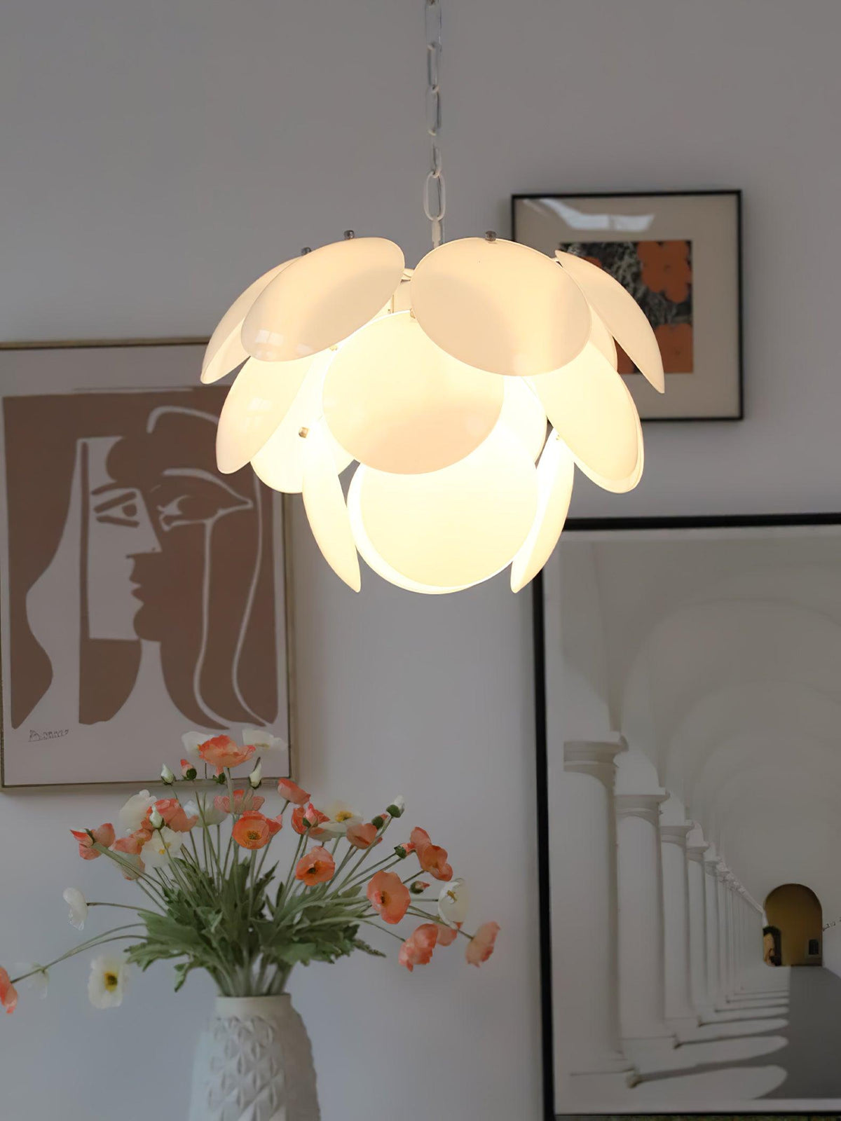 Sophia Kronleuchter aus Glas im minimalistischen Stil