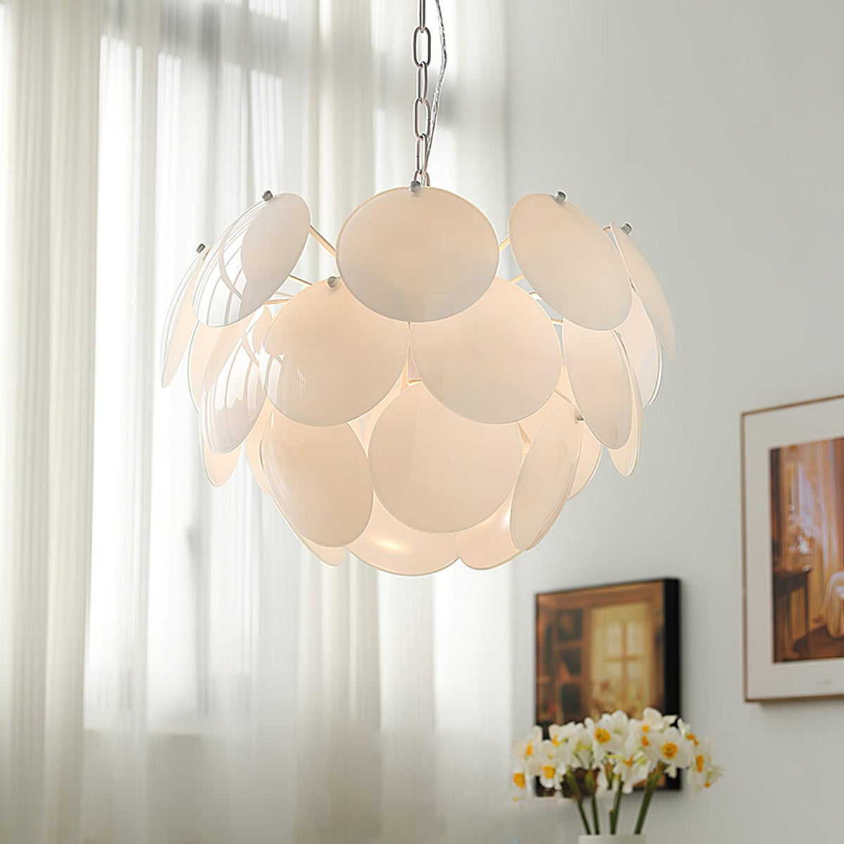 Sophia Kronleuchter aus Glas im minimalistischen Stil