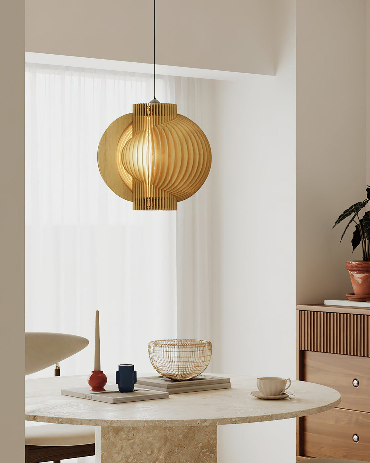 Rinaena Pendelleuchte aus Holz
