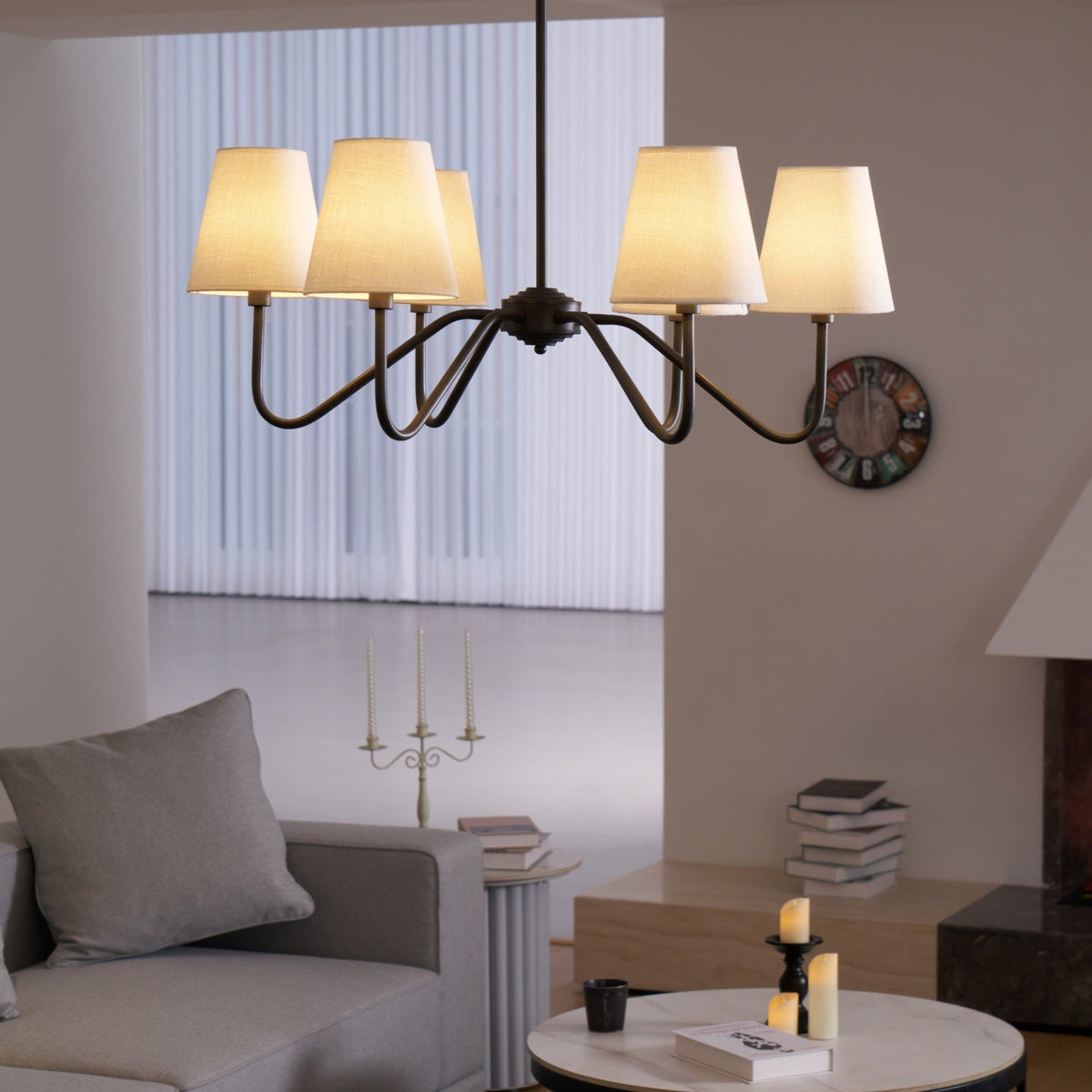 Aurvarira Kronleuchter Lumos Classic Schwarz Stoff