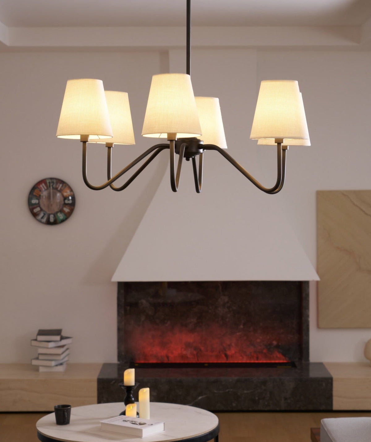 Aurvarira Kronleuchter Lumos Classic Schwarz Stoff