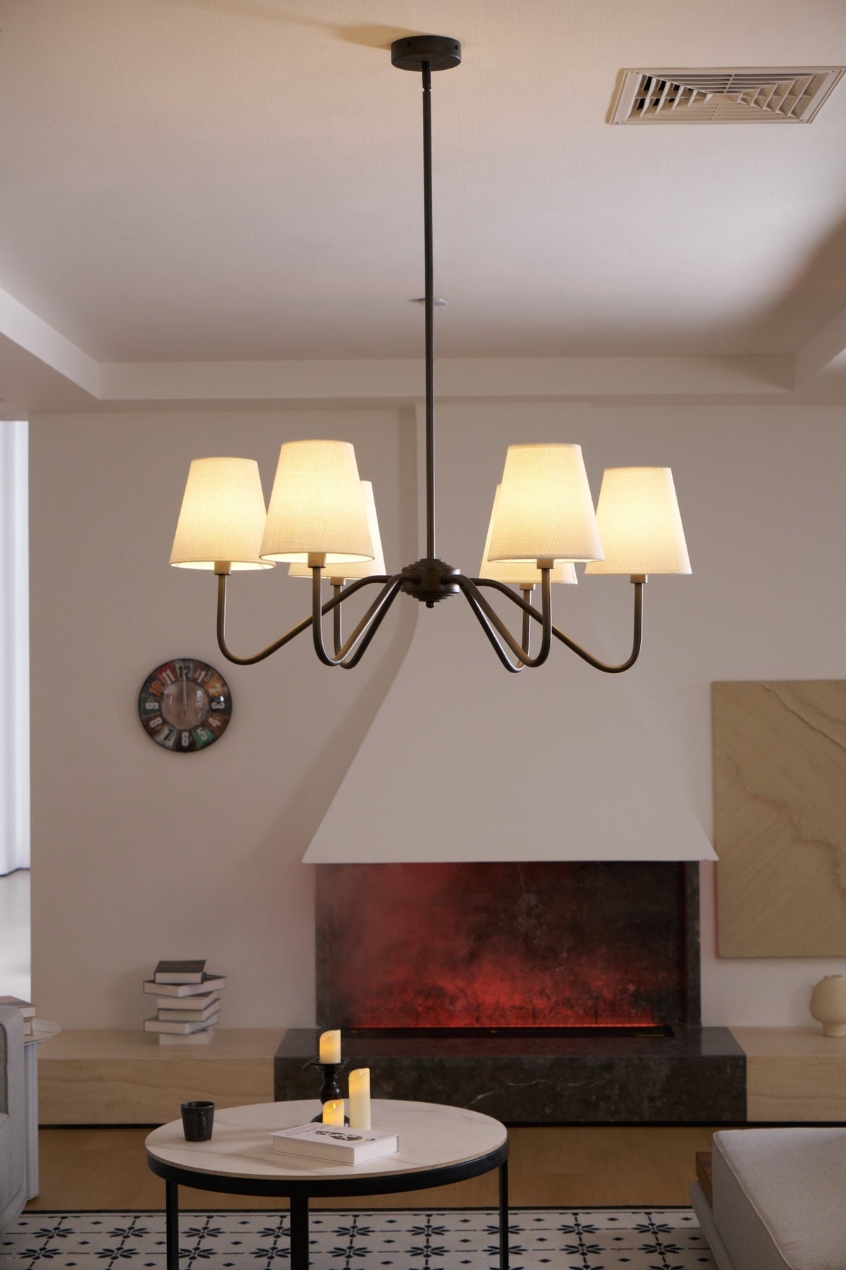 Aurvarira Kronleuchter Lumos Classic Schwarz Stoff