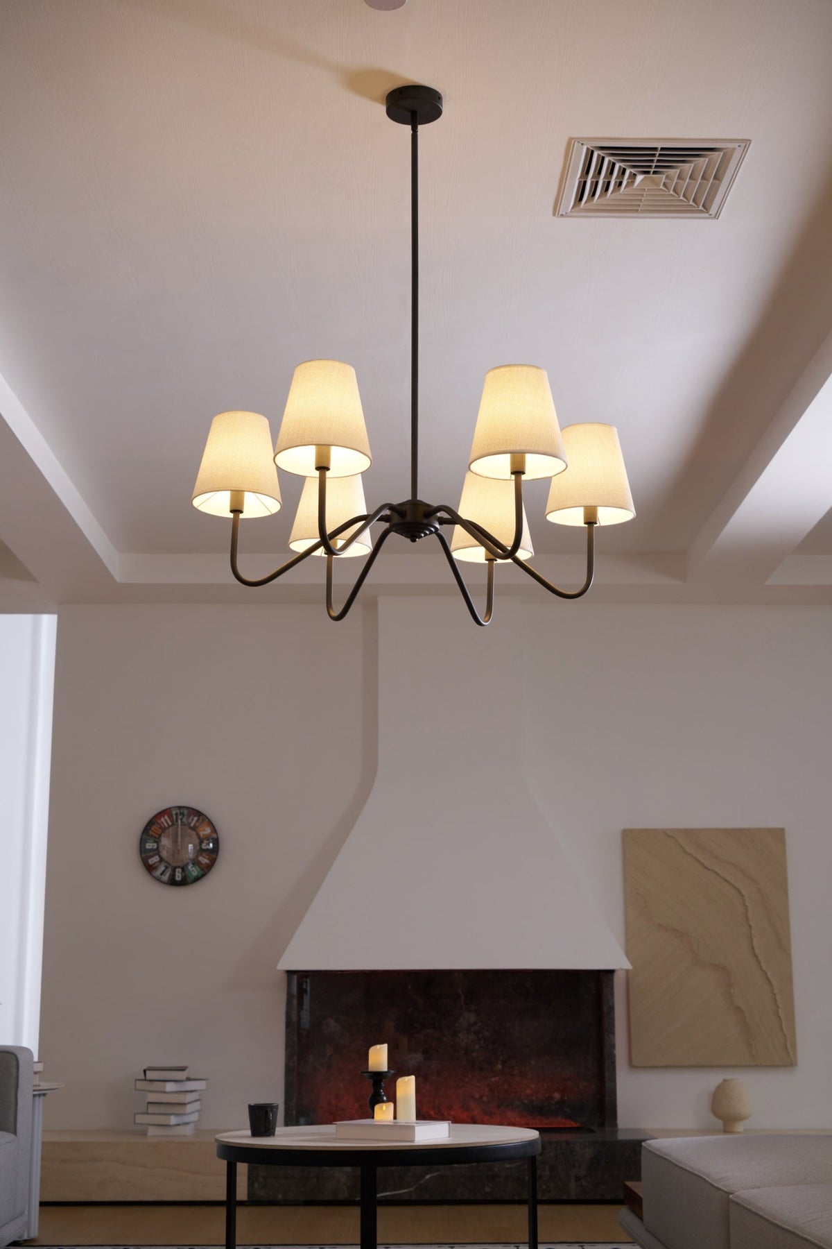 Aurvarira Kronleuchter Lumos Classic Schwarz Stoff