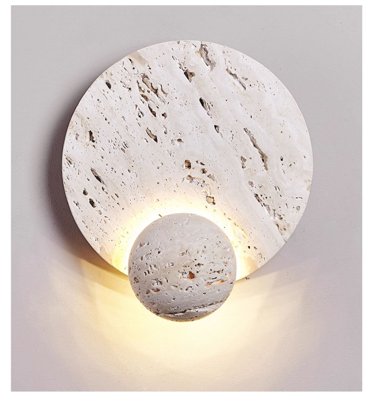 Norivaine Eclipse Travertin-Wandleuchte
