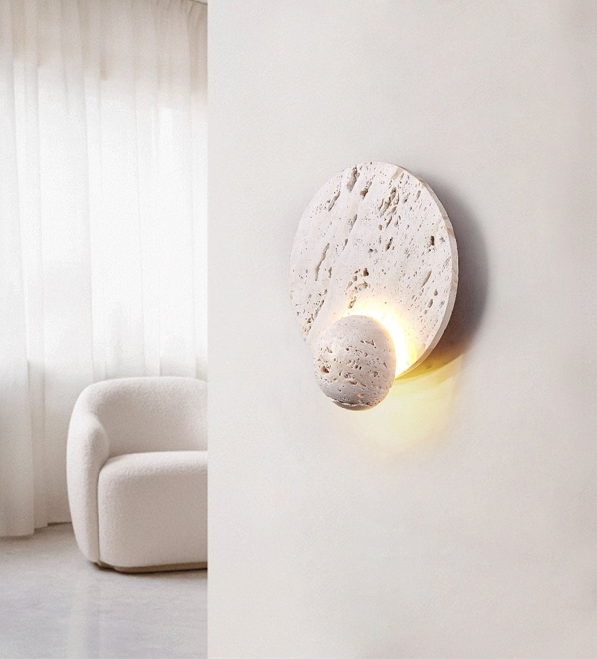 Norivaine Eclipse Travertin-Wandleuchte