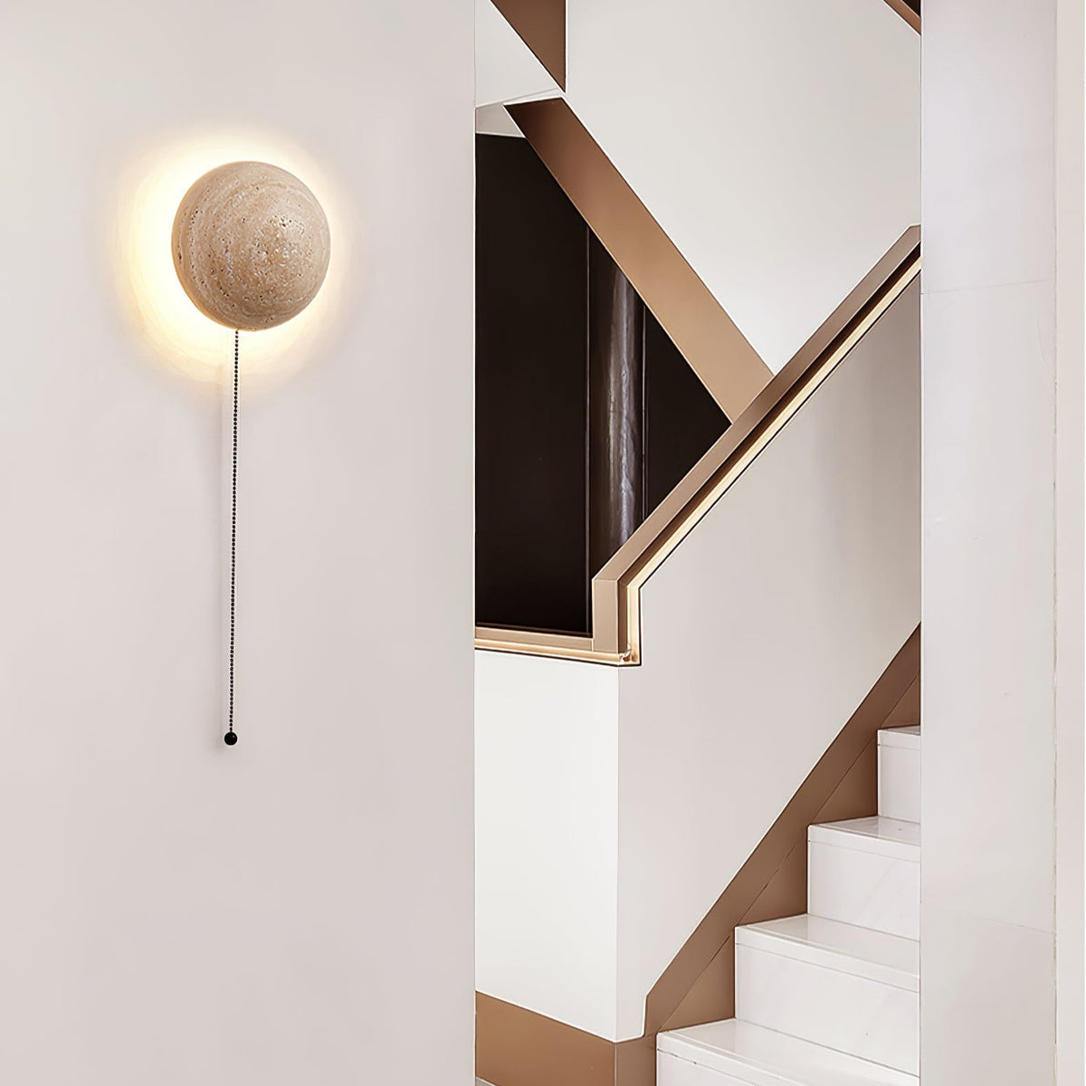 Vexael Minimalistische Wandleuchte aus gelbem Travertin