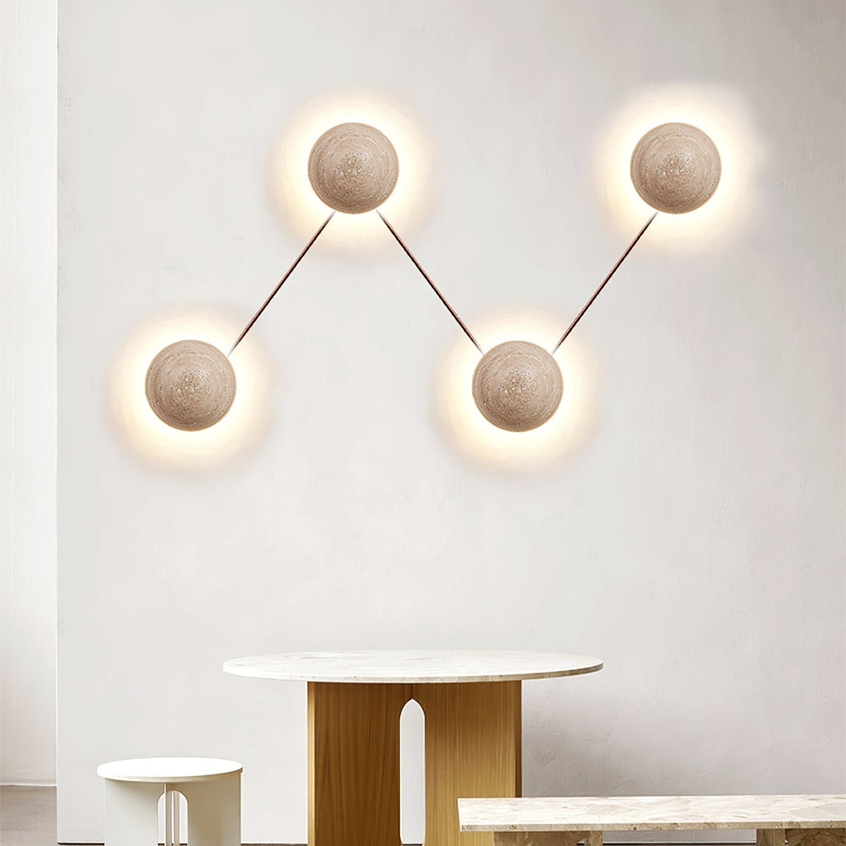 Vexael Minimalistische Wandleuchte aus gelbem Travertin