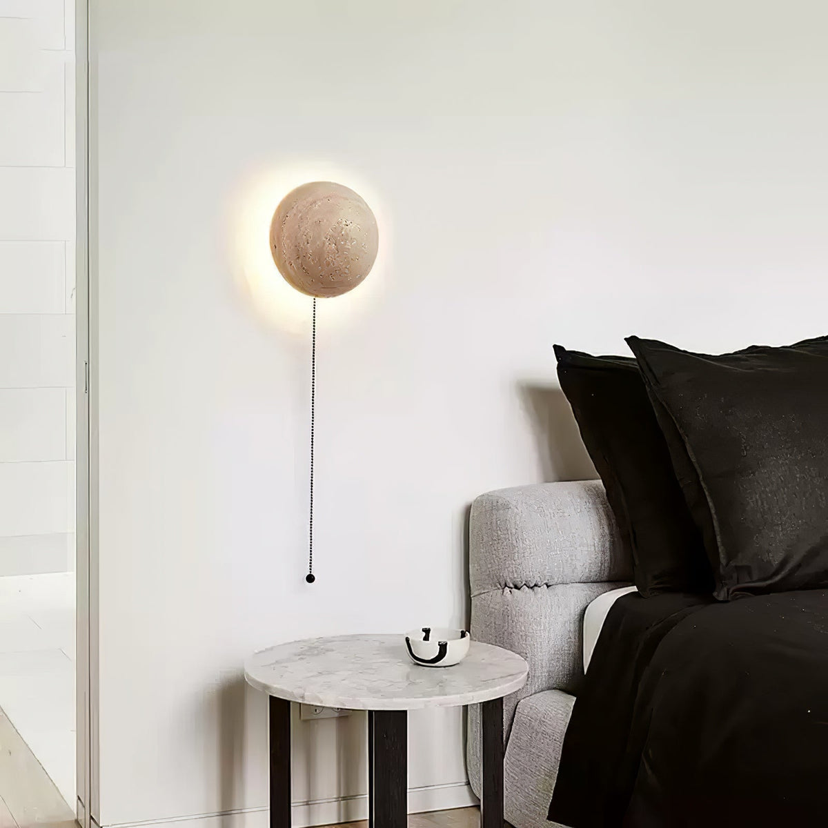 Vexael Minimalistische Wandleuchte aus gelbem Travertin