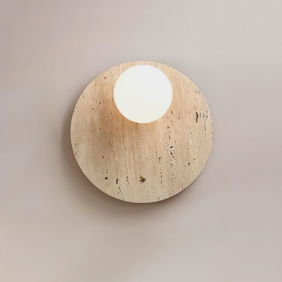 Aurevon Minimalistische Wandleuchte aus Gelbem Travertin