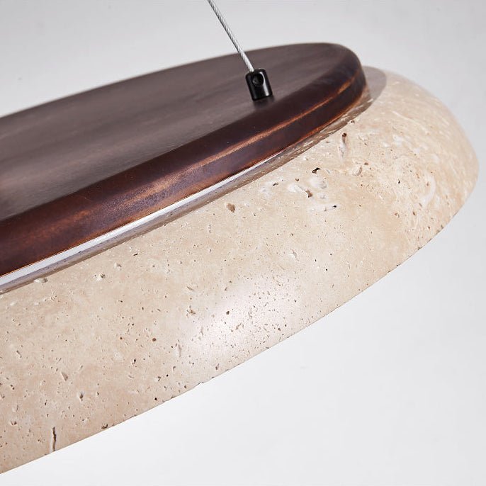 Aeron Travertine Lunar Halo Pendelleuchte
