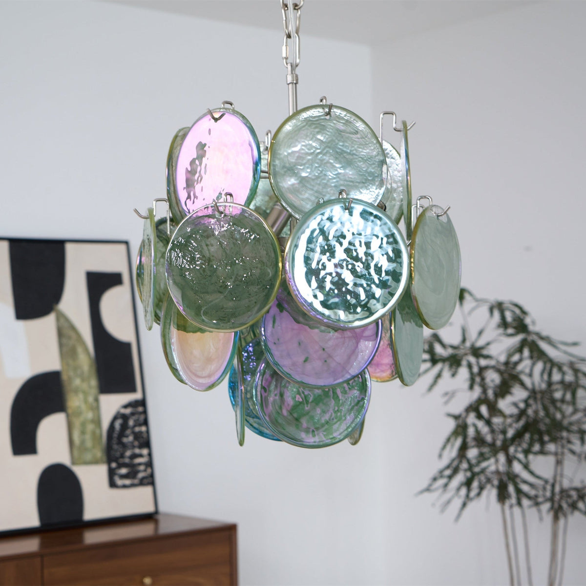 Teriinelle Kronleuchter Multicolor Murano Disc Layered Artistic