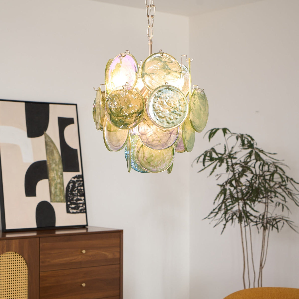 Teriinelle Kronleuchter Multicolor Murano Disc Layered Artistic