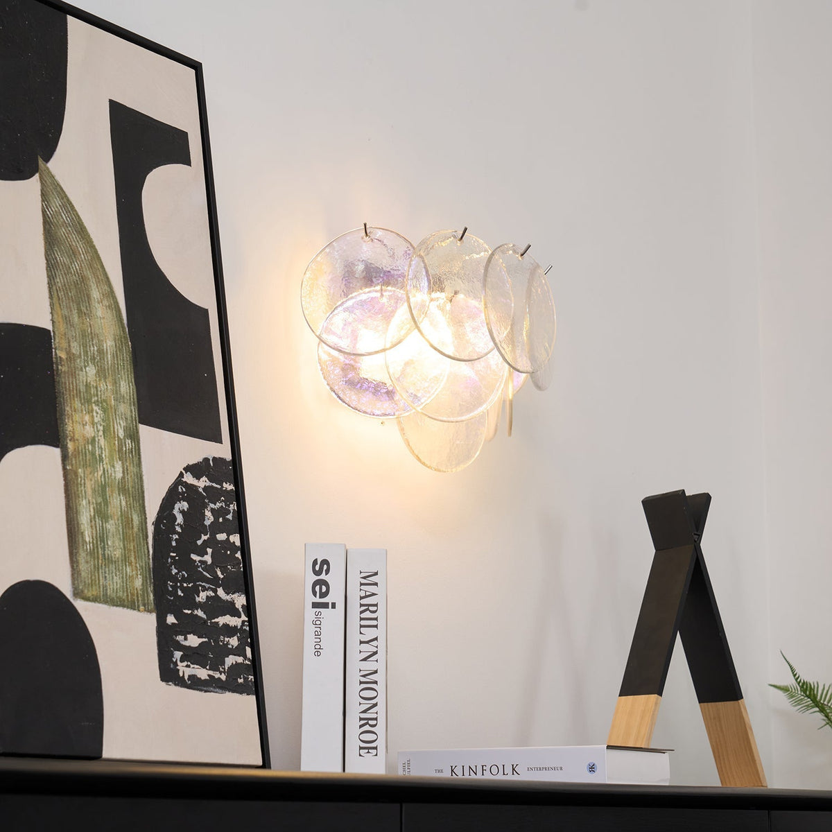 Velenina Wandleuchte Murano-Glasscheiben Kunst