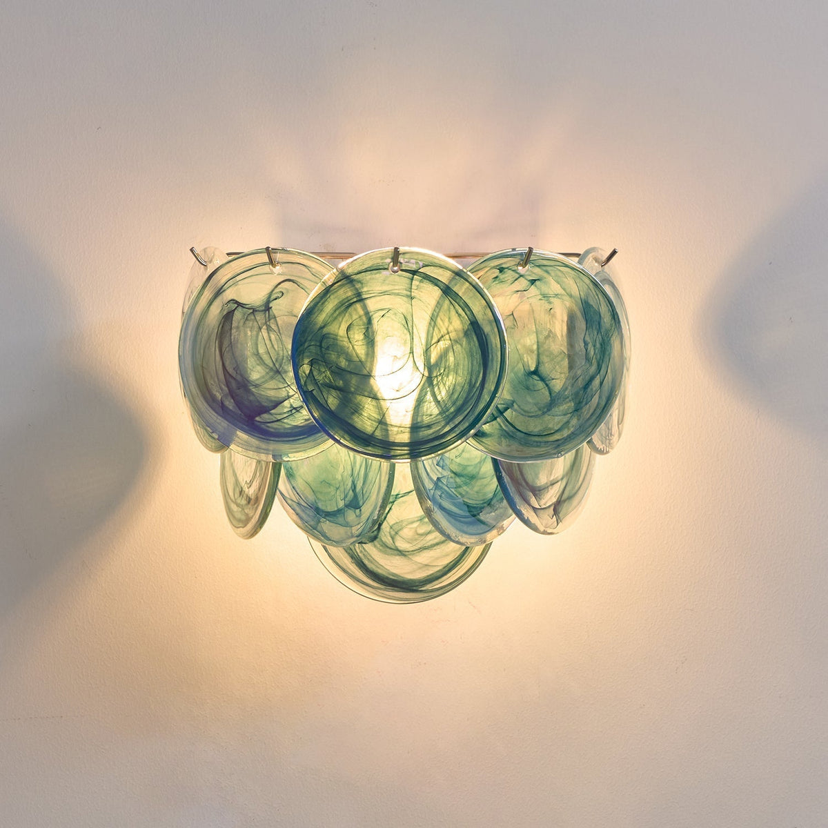 Velenina Wandleuchte Murano-Glasscheiben Kunst