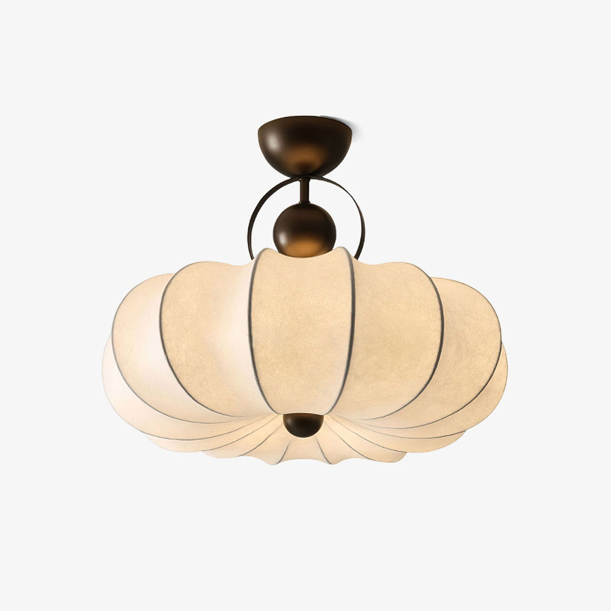 Yunshui Petal Stoff Bronze Pendelleuchte
