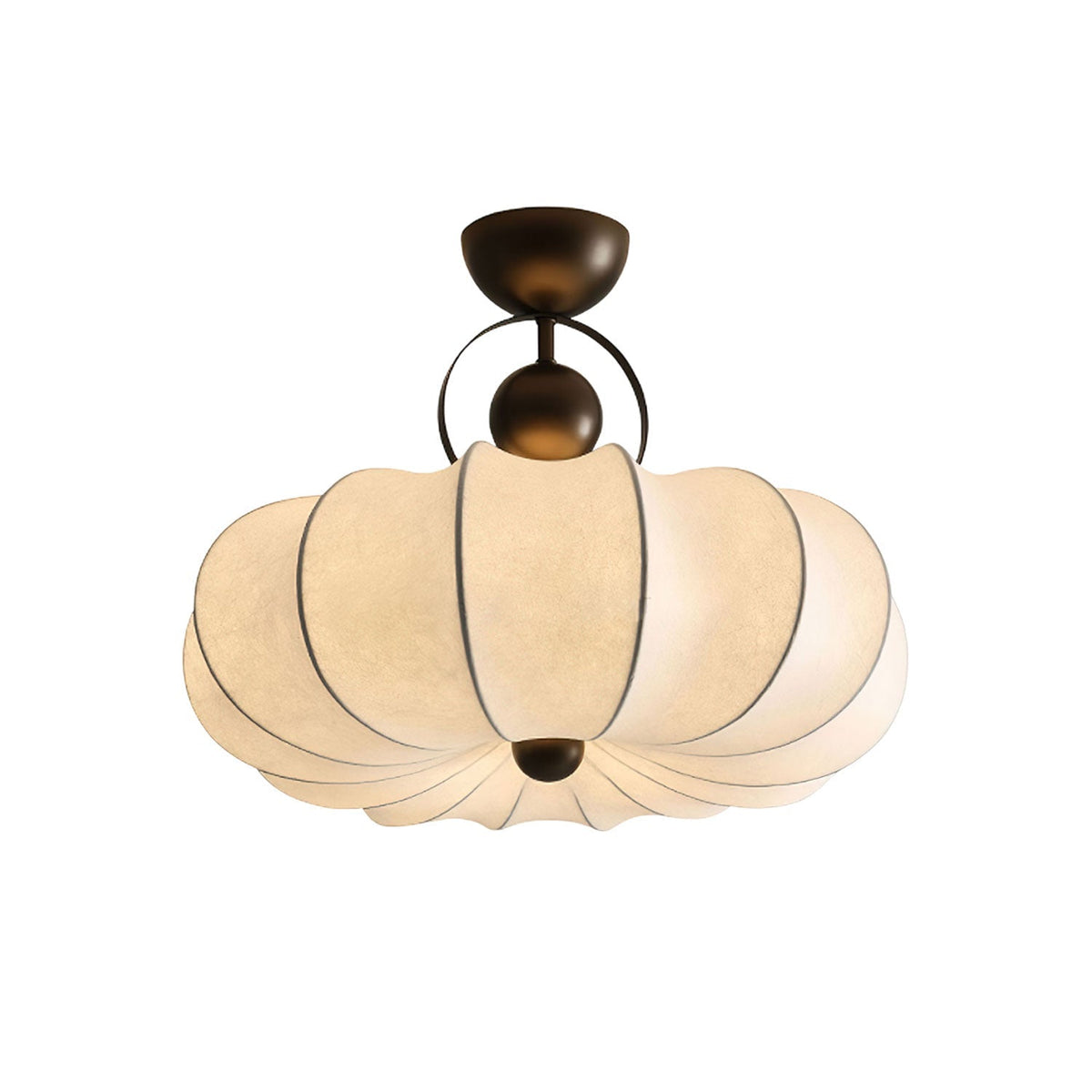 Yunshui Petal Stoff Bronze Pendelleuchte