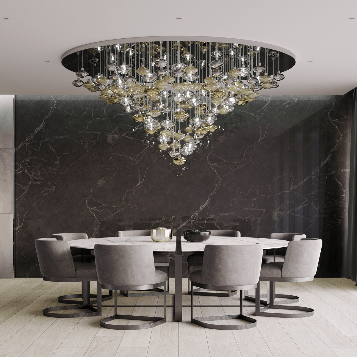 Elmarel Kronleuchter aus fließendem Kristall