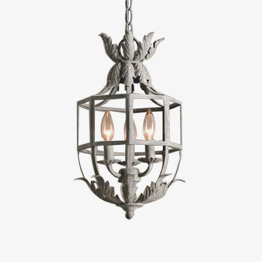 Soraaine Kronleuchter Retro Cage Grau Kerzenlicht