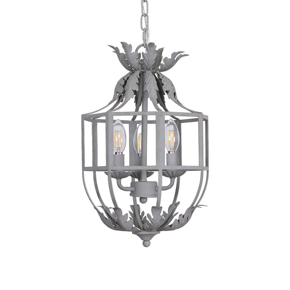 Soraaine Kronleuchter Retro Cage Grau Kerzenlicht