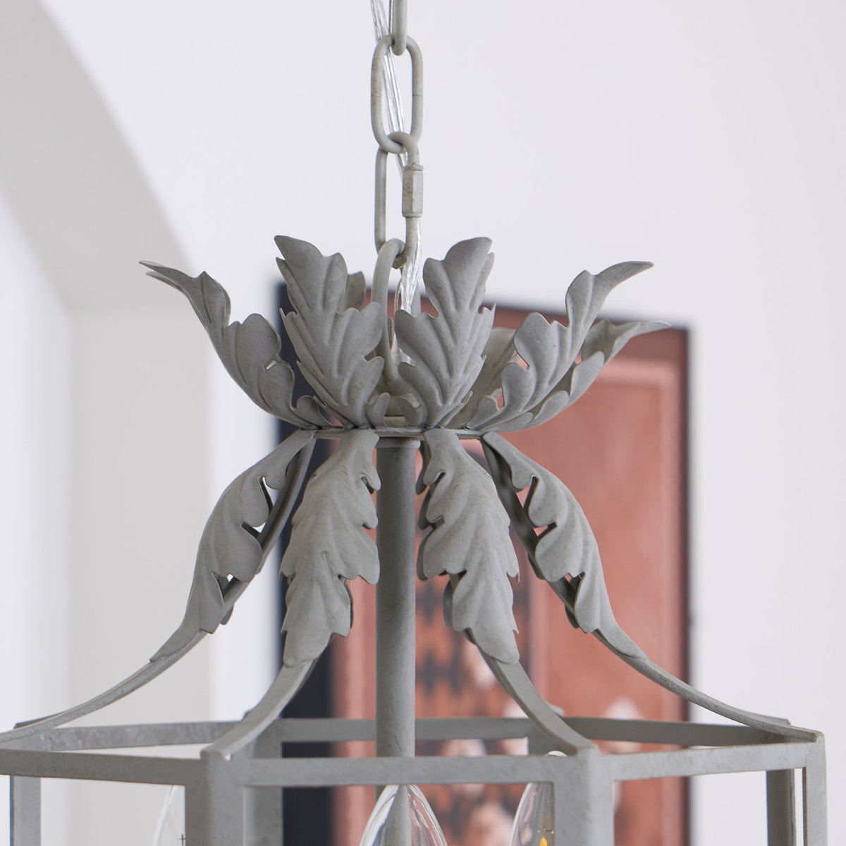 Soraaine Kronleuchter Retro Cage Grau Kerzenlicht
