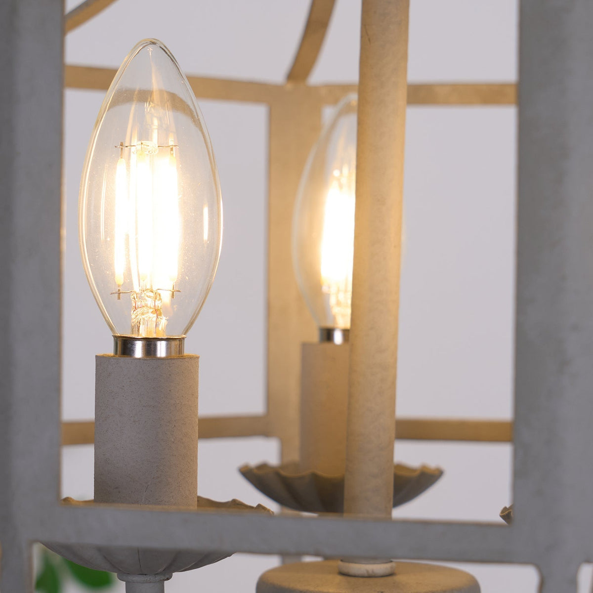 Soraaine Kronleuchter Retro Cage Grau Kerzenlicht