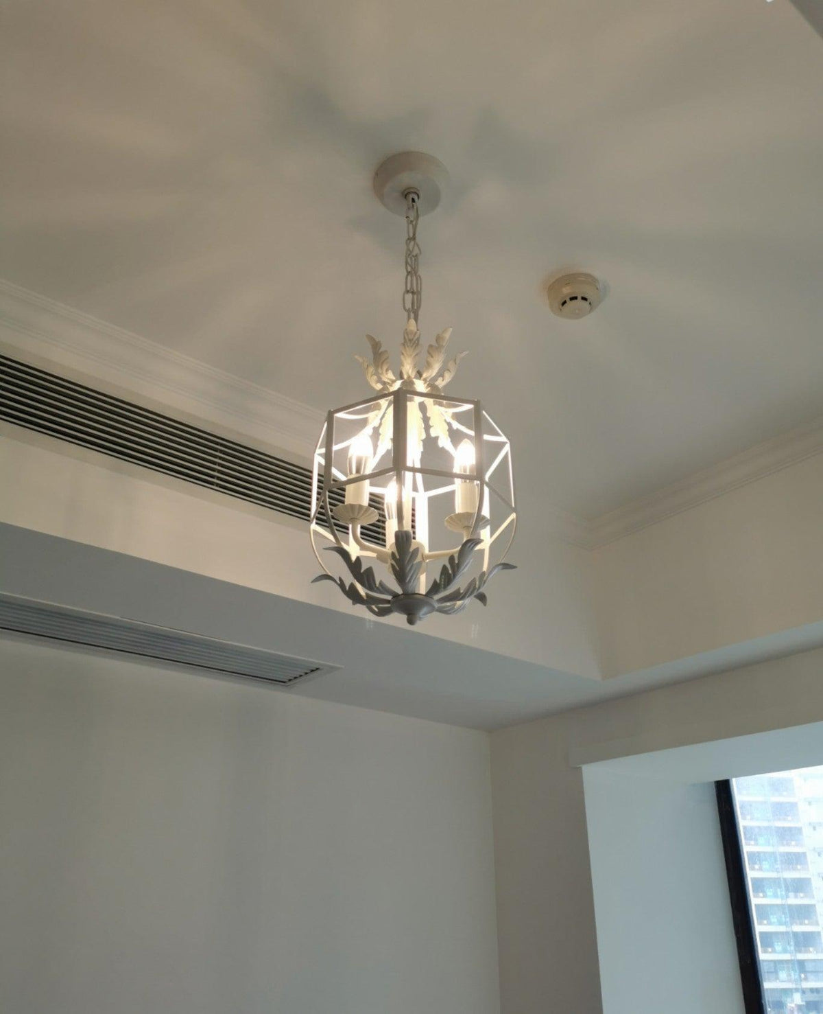 Soraaine Kronleuchter Retro Cage Grau Kerzenlicht