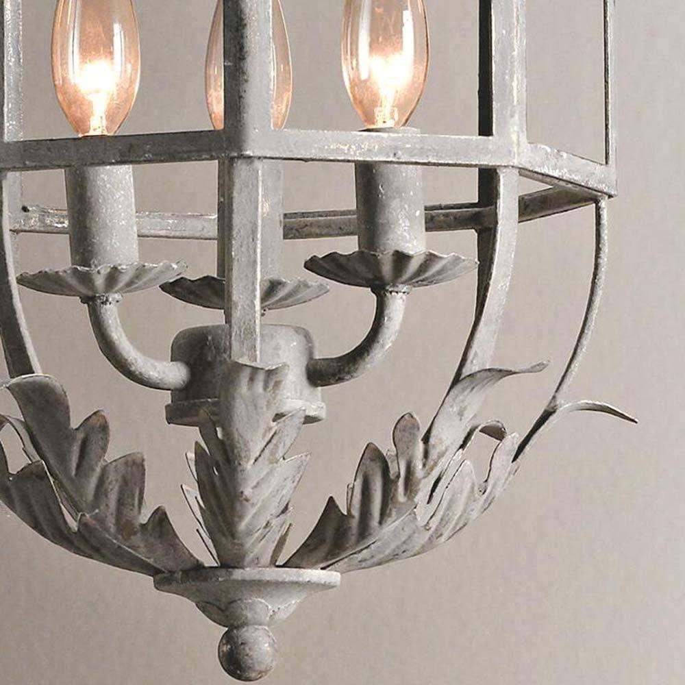 Soraaine Kronleuchter Retro Cage Grau Kerzenlicht