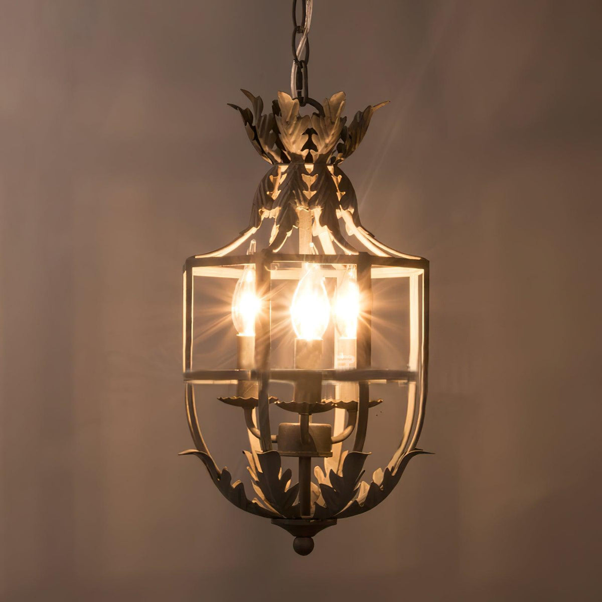 Soraaine Kronleuchter Retro Cage Grau Kerzenlicht