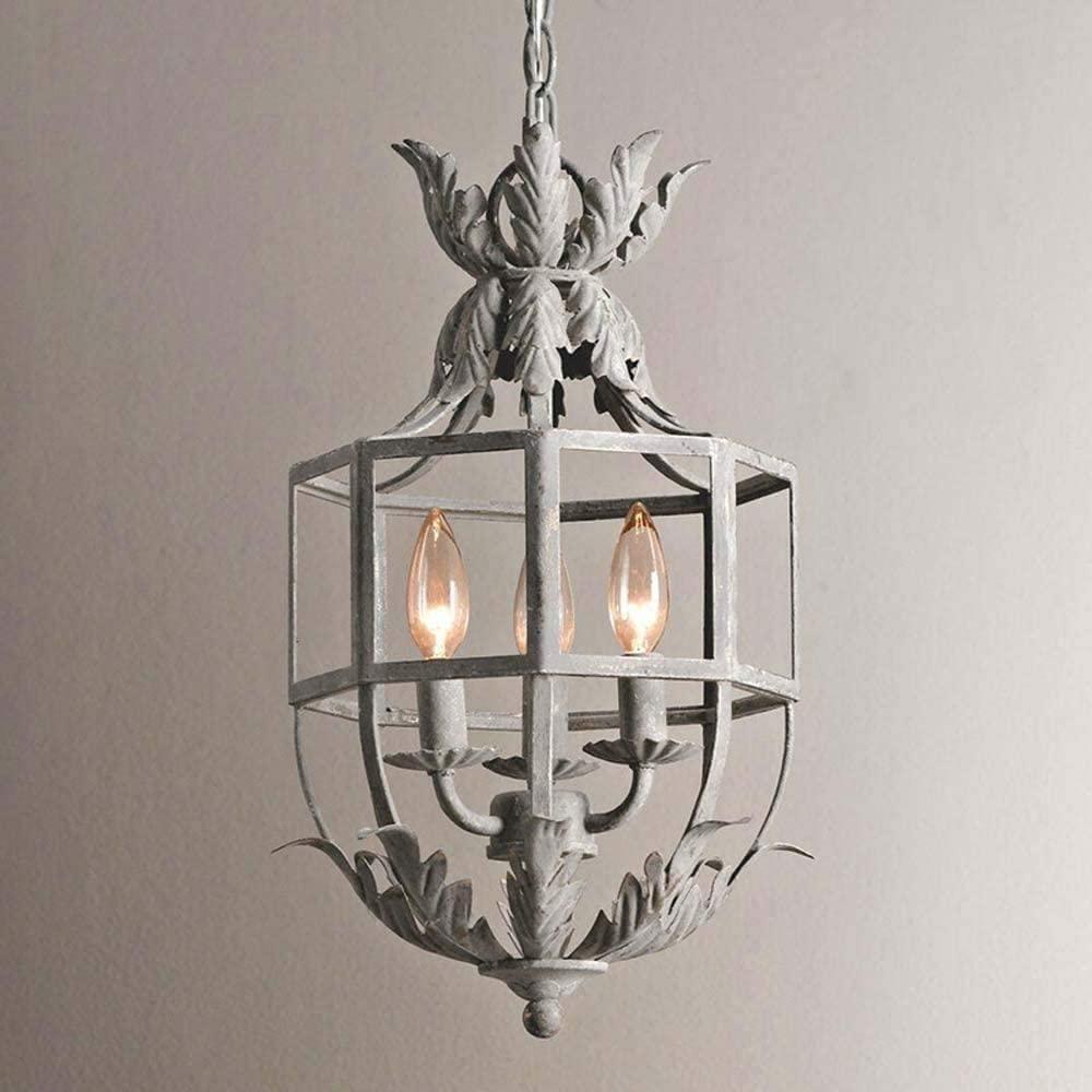 Soraaine Kronleuchter Retro Cage Grau Kerzenlicht