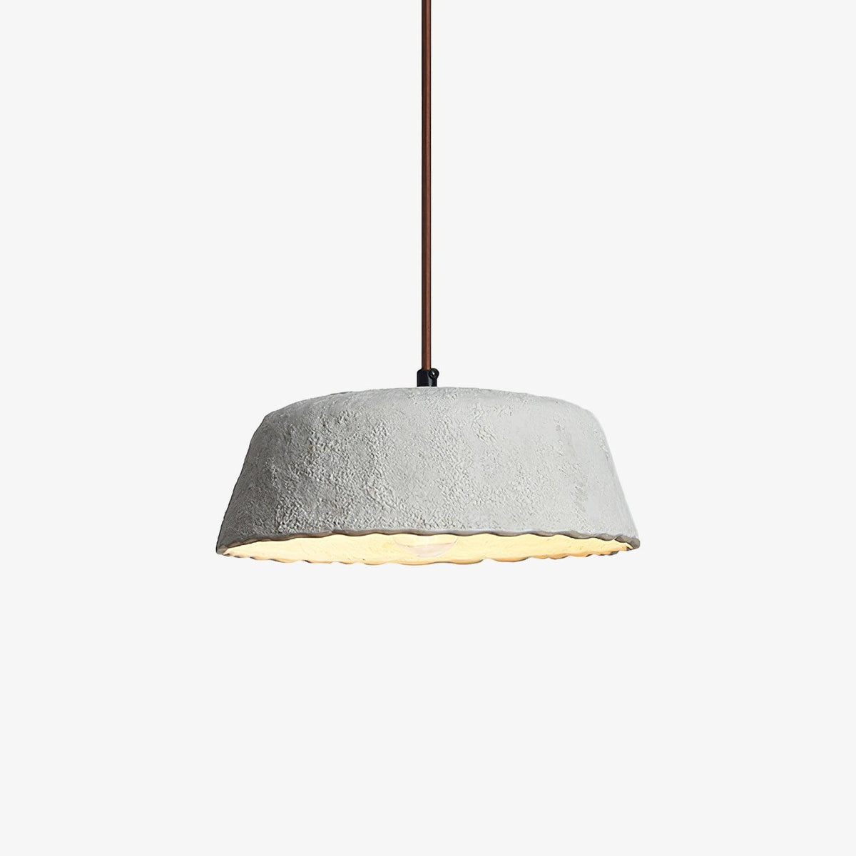 Stone zeitgenössische Pendelleuchte aus Holz in Grau-Keramik und dunklem Holz