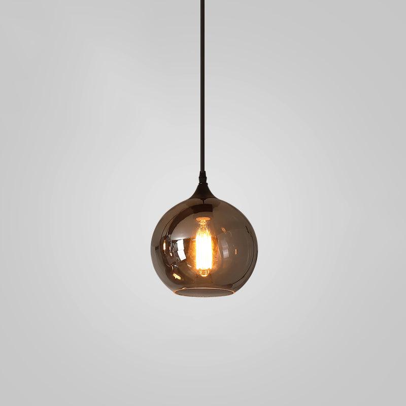 June Minimalistische Flaschen-Glas-Pendelleuchte in Rauchgrau